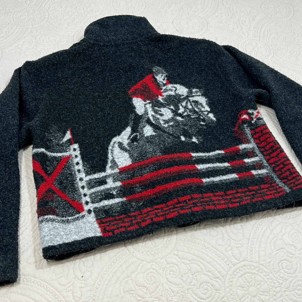 Vintage 1998 County Clothing Co Equestrian Fleece Jacket Medium Show Jumping